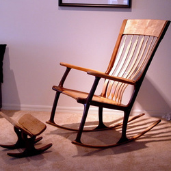 Rocking chair with rocking stool.
