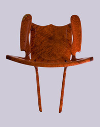 Amboyna Burl rocking chair, top-plan view.